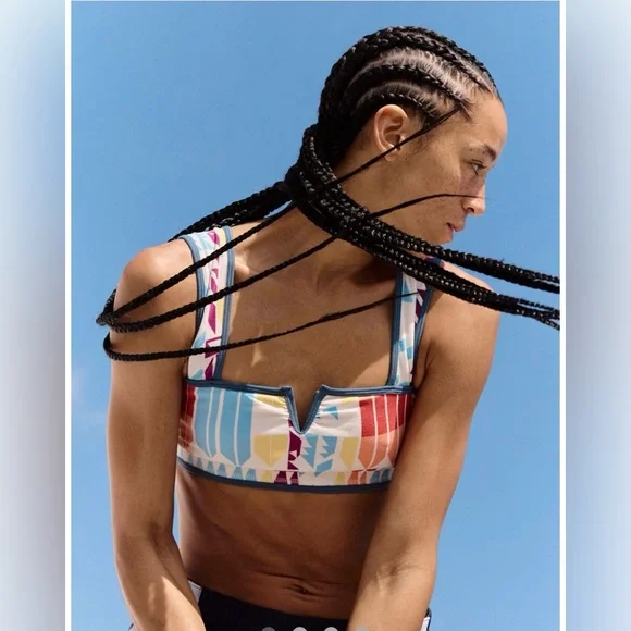 💙♥️💛Free PeopleColorful Geometric Sports Bra